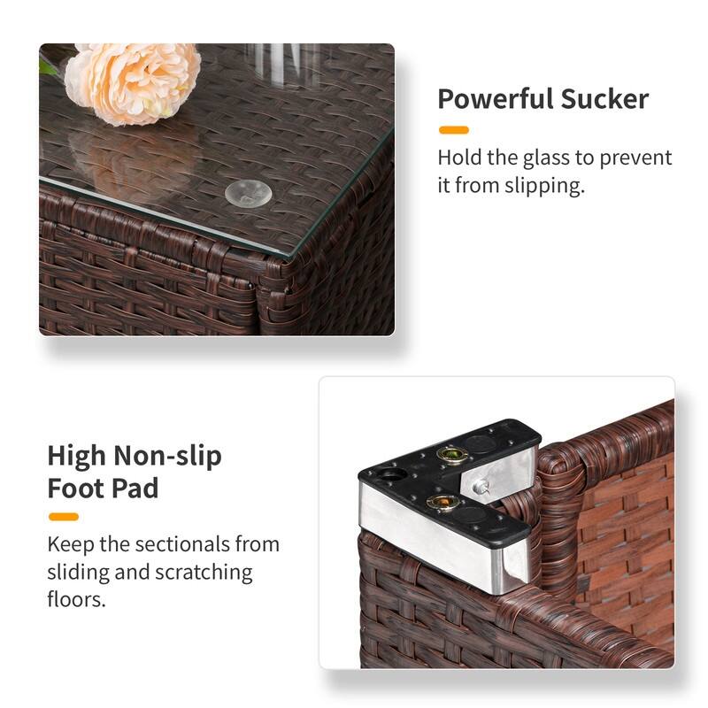 Outdoor Sectional Conversation Sofa Set with Cushions