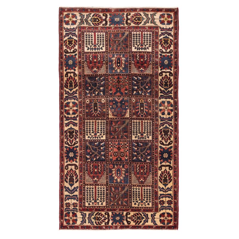 ECARPETGALLERY Hand-knotted Kayseri Vintage Dark Red Wool Rug - 5'3 x 10'1