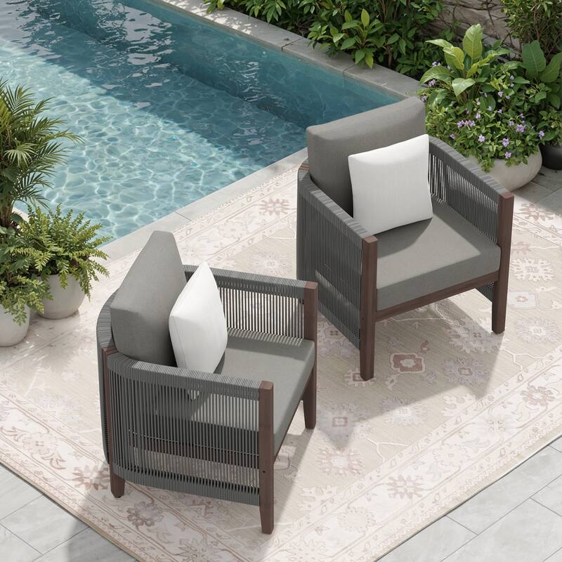 Corvus Iona 2-piece Outdoor Club Chair with Sunbrella Cushion and Pillow