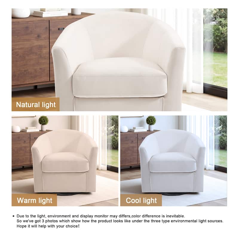 Modern Upholstered Accent Swivel Barrel Chair for Living Room