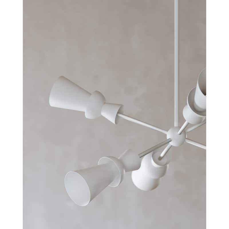 Florence - 6 Light Chandelier - Gesso White Frame