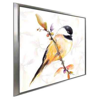 "Watercolor Chickadee IV" Print on Floating Canvas