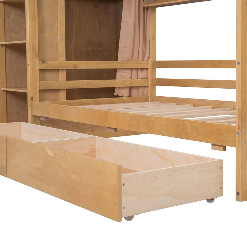 House Bed with Multiple storage spaces