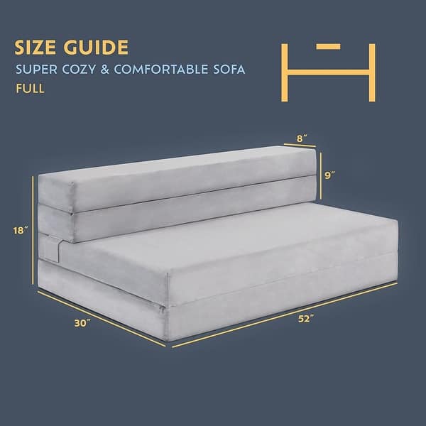 Heyward 4.5 In Trifold Mattress And Sofa, Firm Foam Bed With Non-slip 