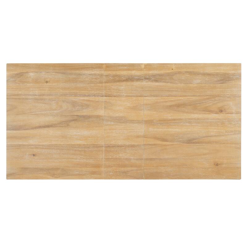 7-Piece Wooden Dining Table Set with Extendable Table and Storage Drawers for Family Gatherings