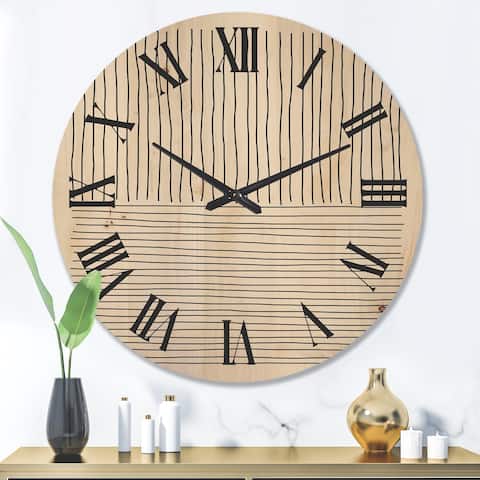 Designart 'Minimal Geometric Lines III' Modern Wood Wall Clock