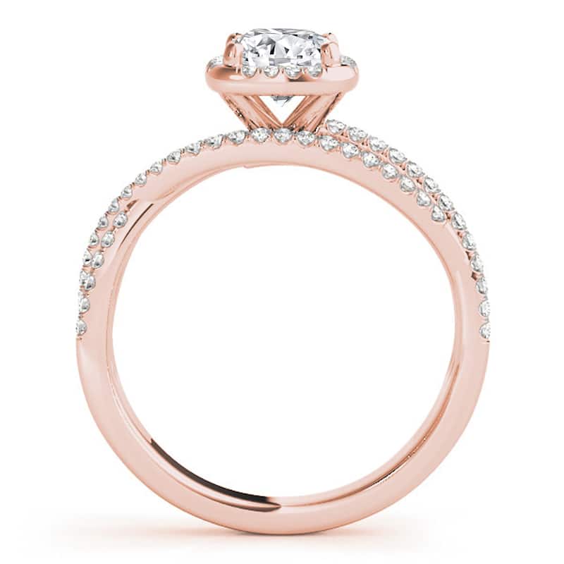 Auriya 14k Rose Gold Lab Grown Cushion Diamond Halo Engagement Ring 0.50 to 5.00 ct. tw. (F-G VS)