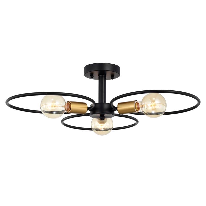 Lucina Semi Flush Mount Ceiling Light Matte Black Finish 3-Light - N/A