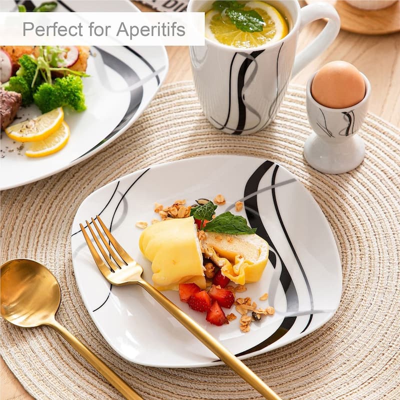 VEWEET 20-Piece White Porcelain Dinnerware Set (Service for 4)