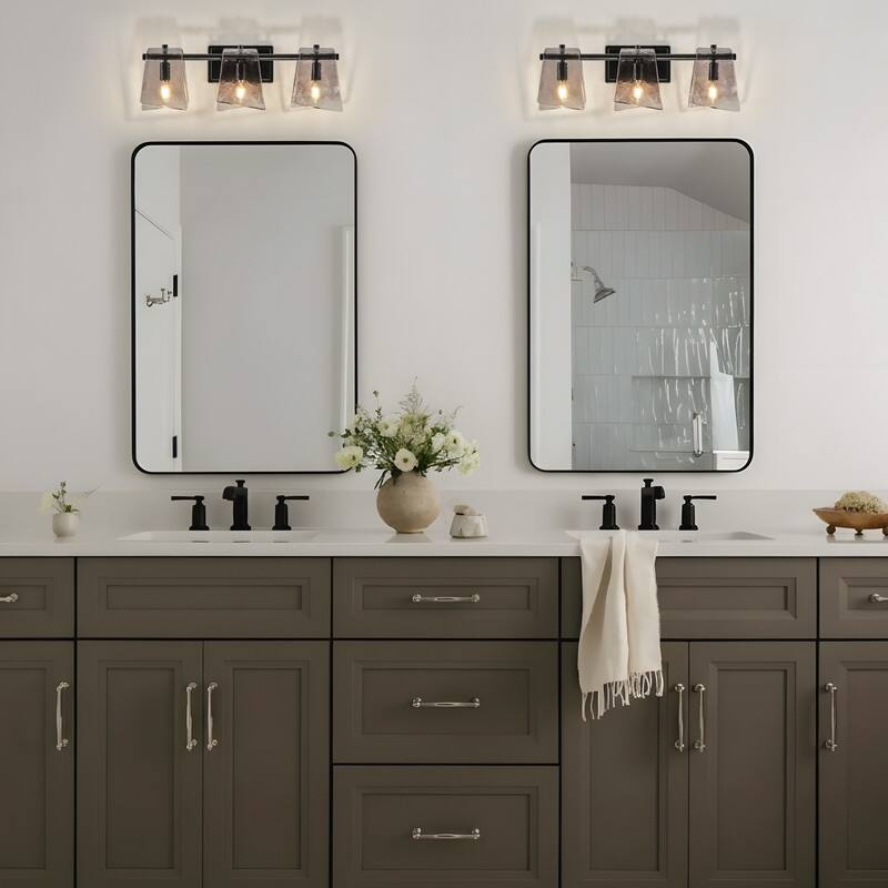 Starsky 3 - Light Modern Dimmable Gray Glass Bathroom Vanity Light