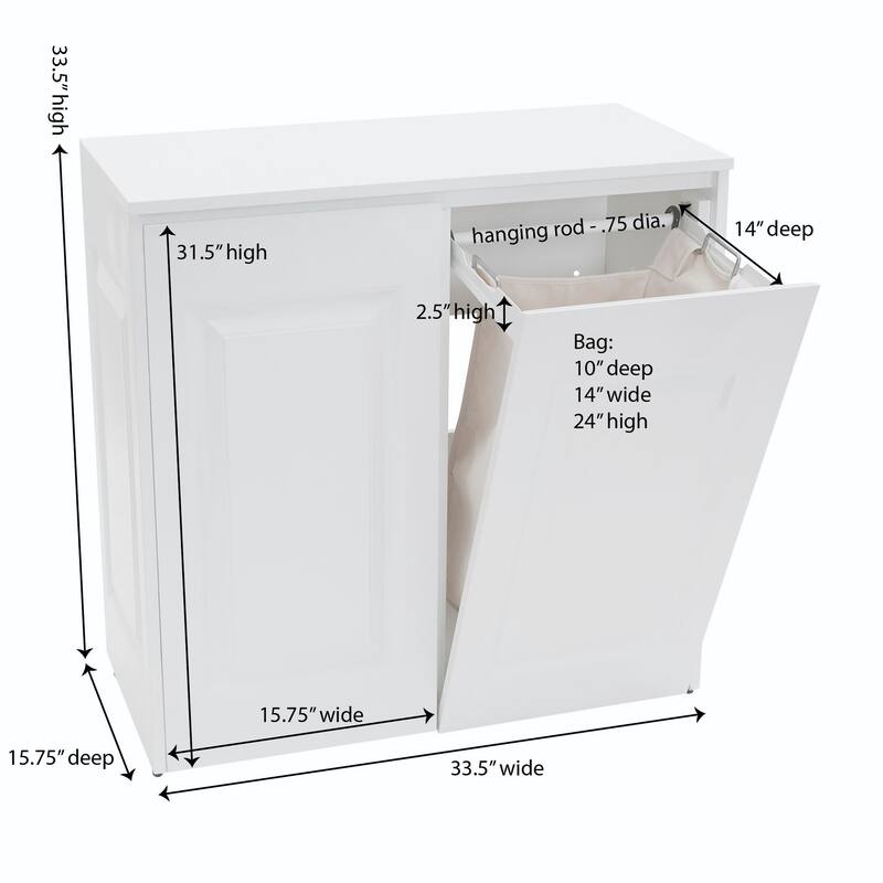 Household Essentials Double Hamper Cabinet, Wood Grain