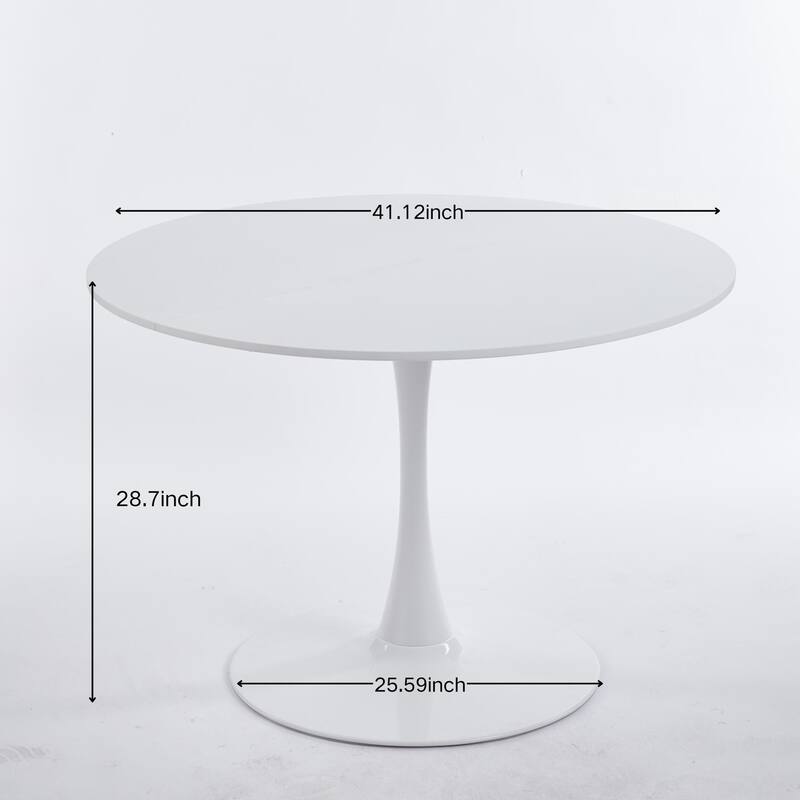 42.1" Tulip Dining Table With Round Table Top and Pedestal for 4-6 People