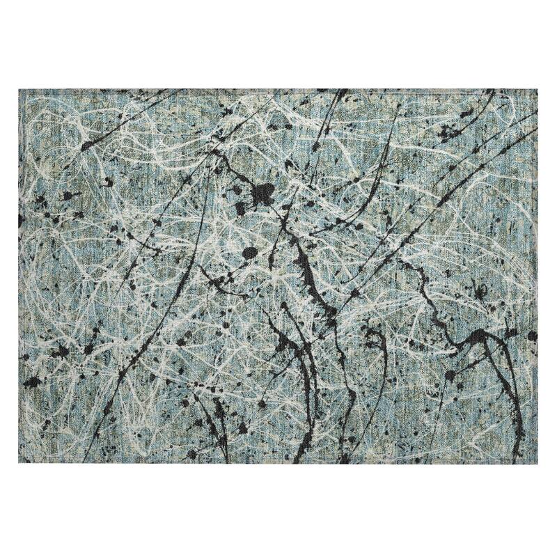 Machine Washable Indoor/ Outdoor Modern Splatter Chantille Rug