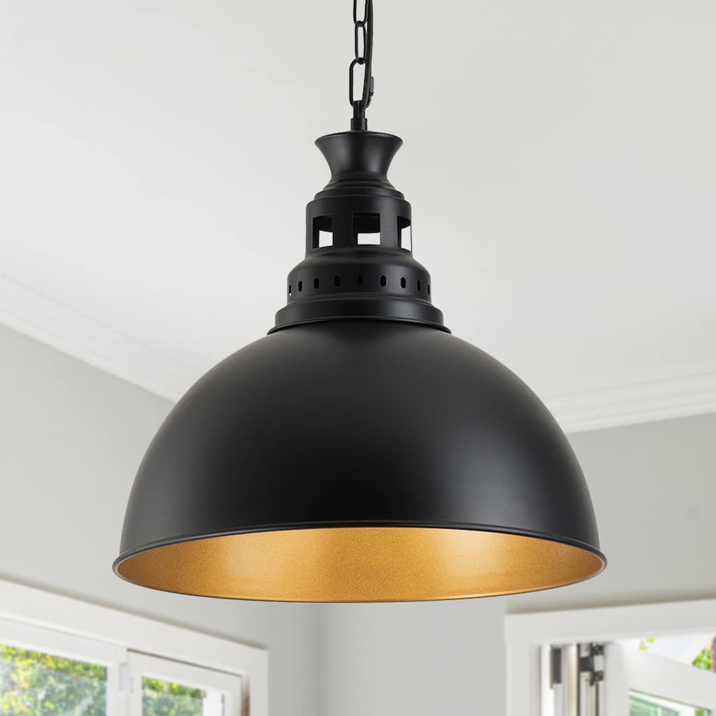 1-Light Industrial Pendant Light for Bedroom Dining Room Kitchen Island