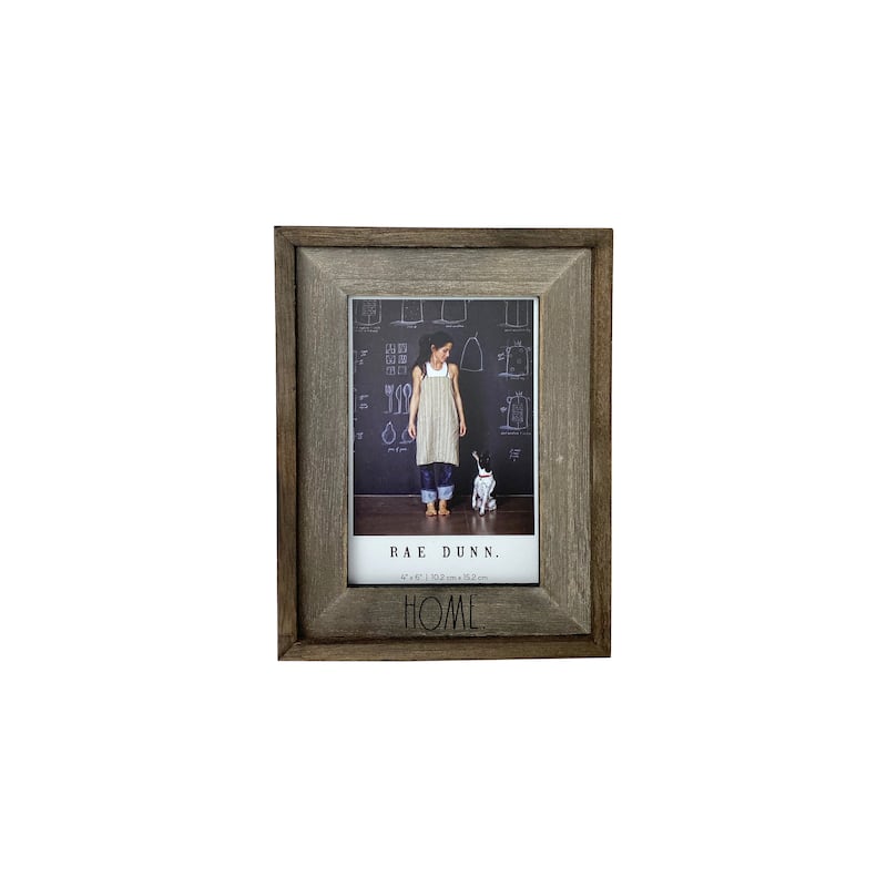 Rae Dunn Rustic Wood Picture Frame - "HOME" - 4" x 6" - Lt.Brown