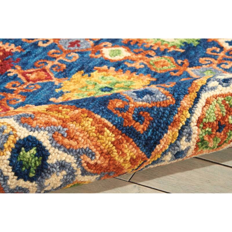 HomeRootsFloral Bohemian Rectangle Area Rug - 90' X '60' X '0.5