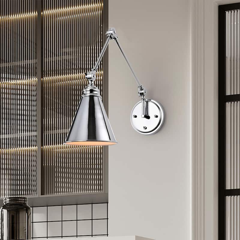 Esmerelda Wall Lamp Sconce Chrome Swing Arm 1-light - Chrome