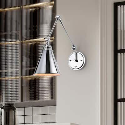 Esmerelda Wall Lamp Sconce Chrome Swing Arm 1-light