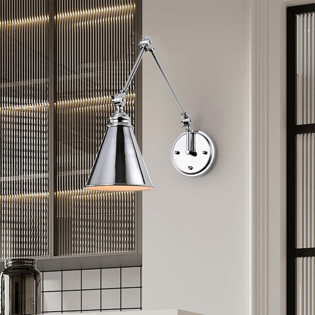 Esmerelda Wall Lamp Sconce Chrome Swing Arm 1-light