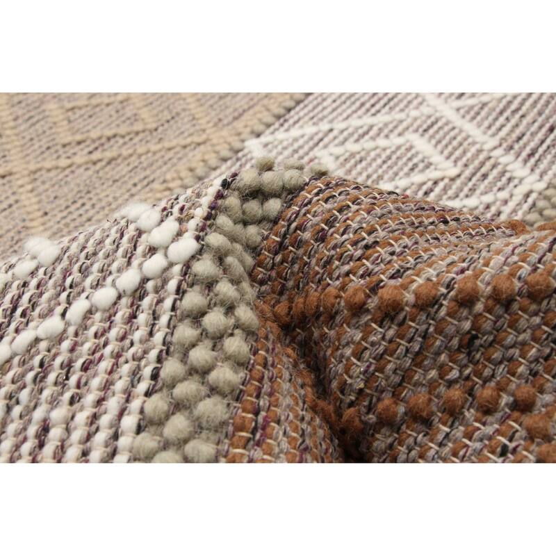 ECARPETGALLERY Braid weave Sienna Multi Color Wool Rug - 5'0 x 8'2