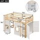 preview thumbnail 5 of 18, Wood Twin Size Loft Bed with Built-in Storage Wardrobe and 2 Windows