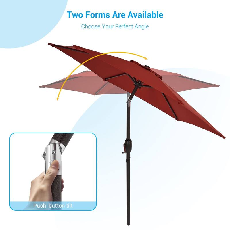 Bonosuki 7.5-foot Waterproof Sunshade Canopy Patio Umbrella