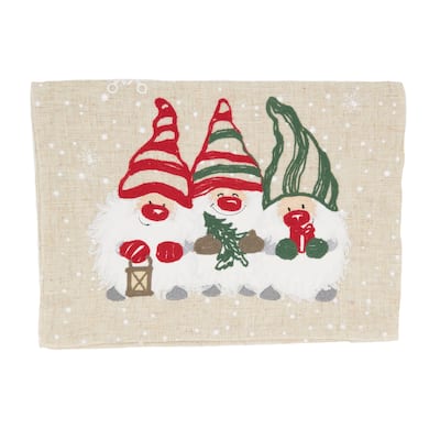Christmas Table Runner With Gnomes Design - 16"x70"