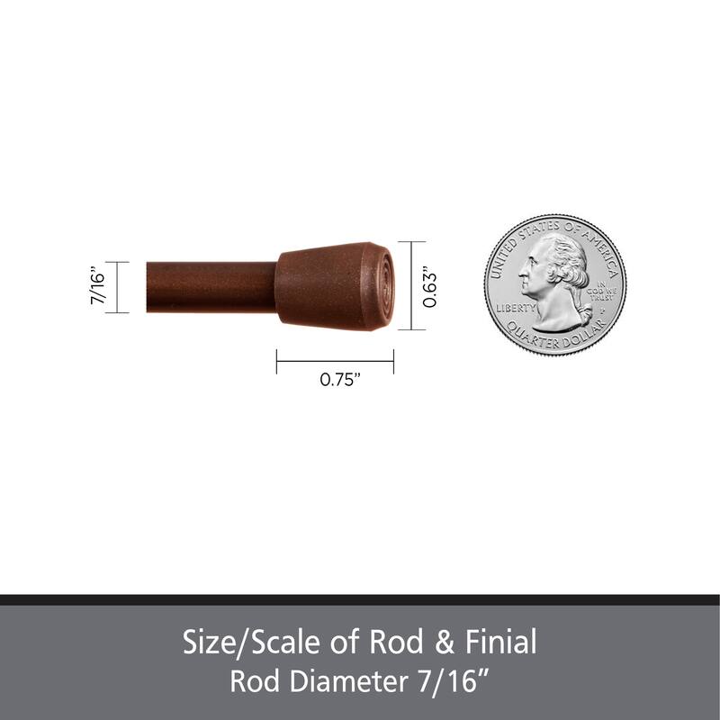 Kenney Fast Fit No Tools 7/16" Spring Tension Rod, 2-Pack