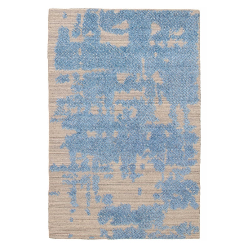 ECARPETGALLERY Hand-knotted Tangier Blue, Light Grey Wool Rug - 5'1 x 7'11 - Blue/ Light Grey - 5'1 x 7'11