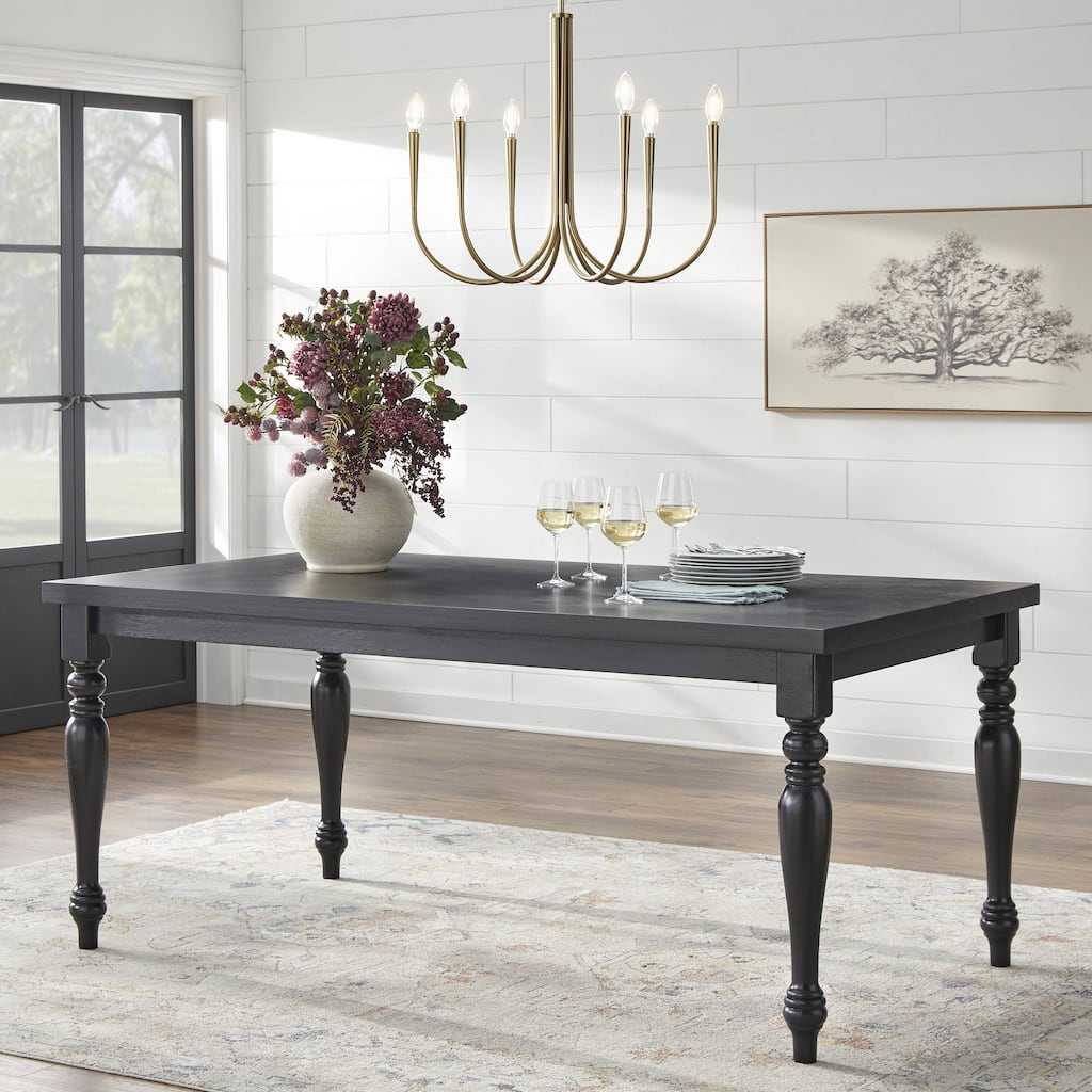 Lifestorey Clemence Farmhouse Dining Table with Turned Legs