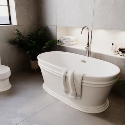 Santorini 60" Freestanding Tub Glossy White - 59.5x29.5 Center
