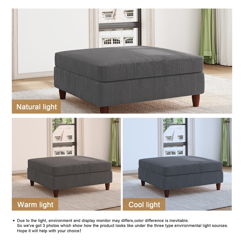 Large Corduroy Ottoman