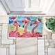 preview thumbnail 4 of 7, Stupell Holiday Flamingo Girlfriends Printed Outdoor Door Mat, design by Paul Brent, 18"x30"