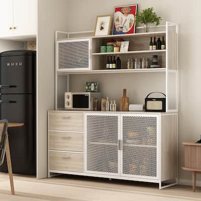 Large Buffet with Hutch,Kitchen Pantry Cupboard Sideboard