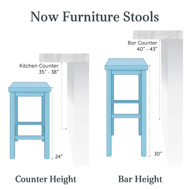 Now Furniture Solid Wood Backless Saddle Seat Counter Height Stool