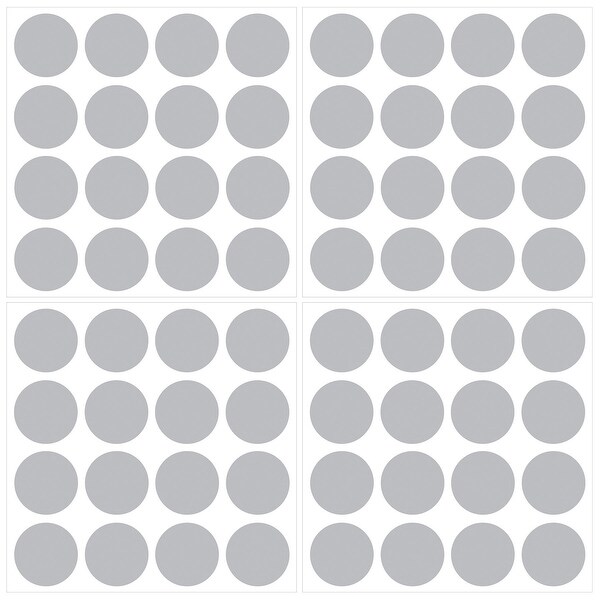 Brewster TWPD1807 2-3/5" Diameter - Silver Confetti - Self-Adhesive Repositionable Vinyl Wall Decal - Set of 128