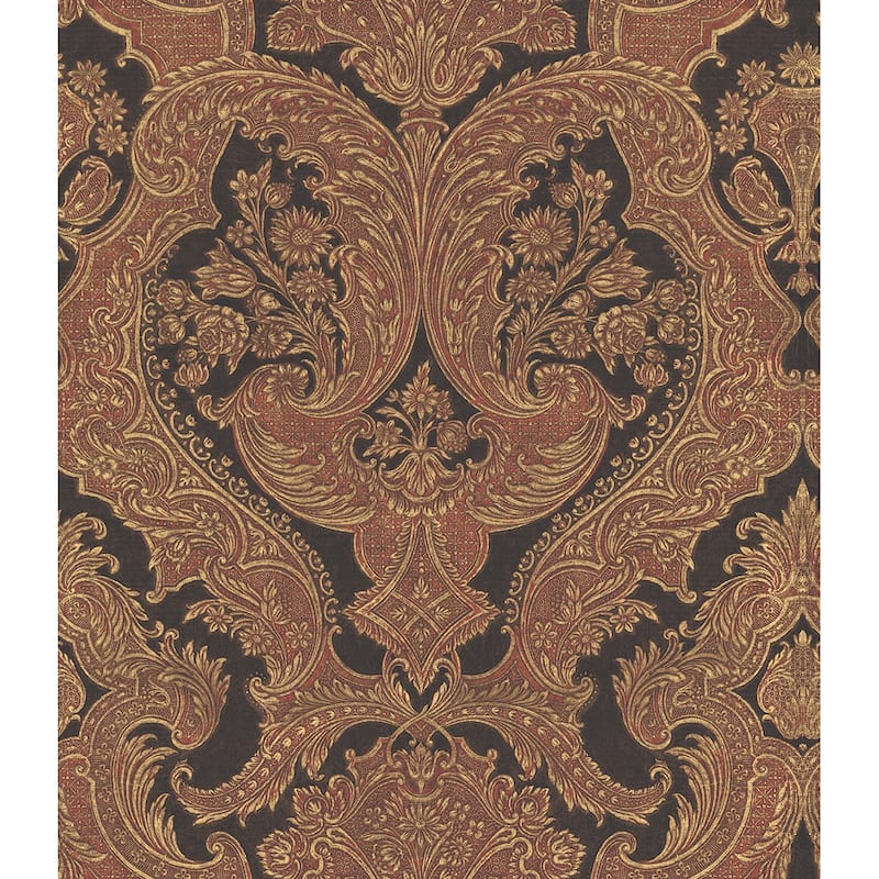 Seabrook Designs Olivas Damask Unpasted Wallpaper