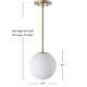 preview thumbnail 12 of 59, 7.75" Globe LED Pendant by JONATHAN Y
