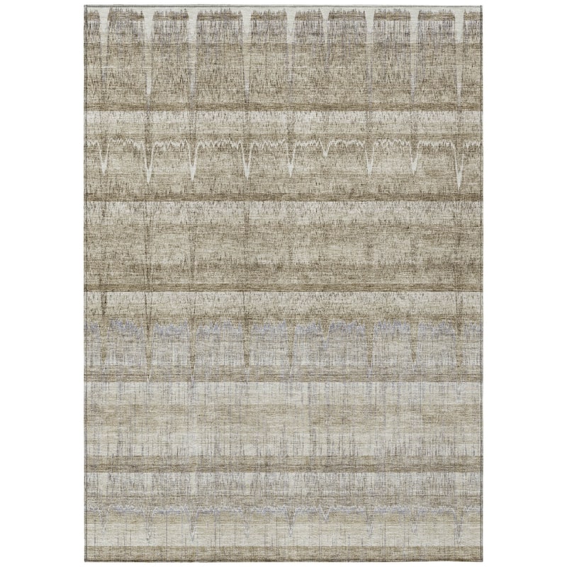 HomeRoots Striped Transitional Rectangle Outdoor Rug