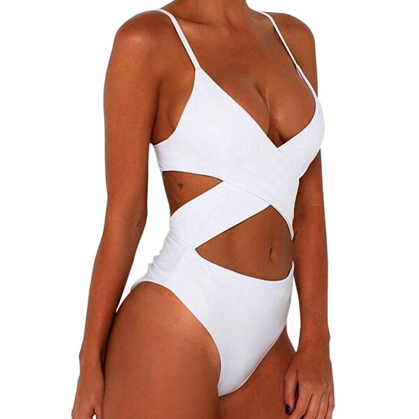 high waisted cut out one piece swimsuit