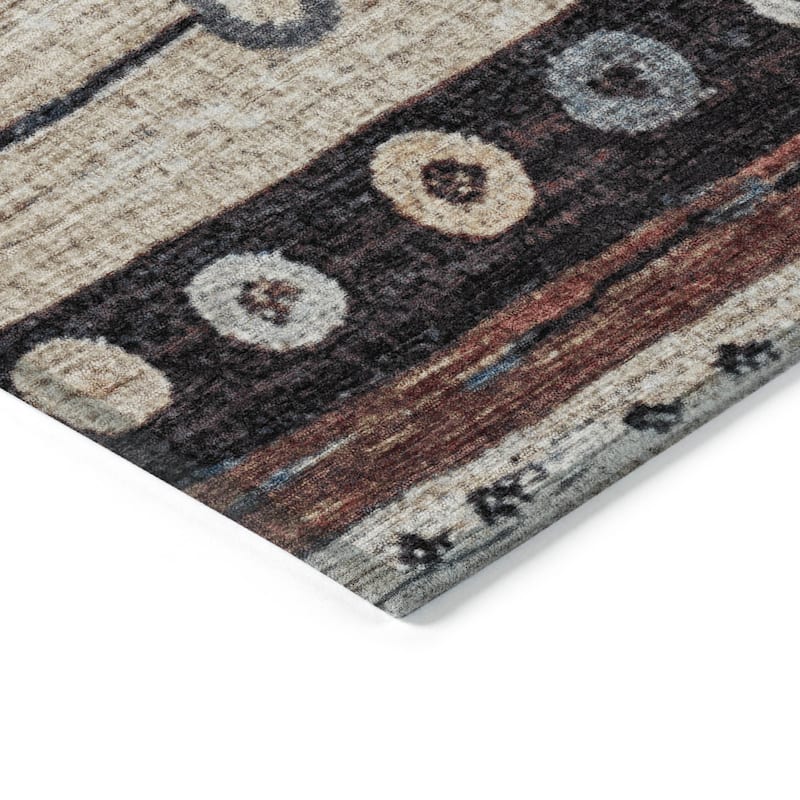 HomeRoots Striped Transitional Rectangle Outdoor Rug