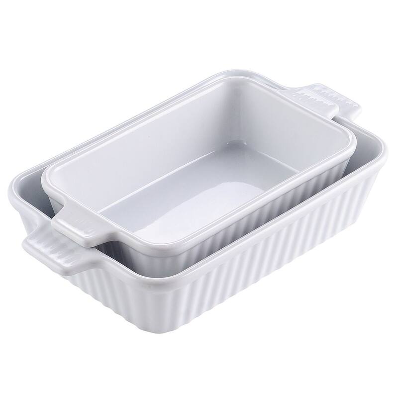 MALACASA Series Bake.Bake, Rectangle Porcelain Bakeware Set