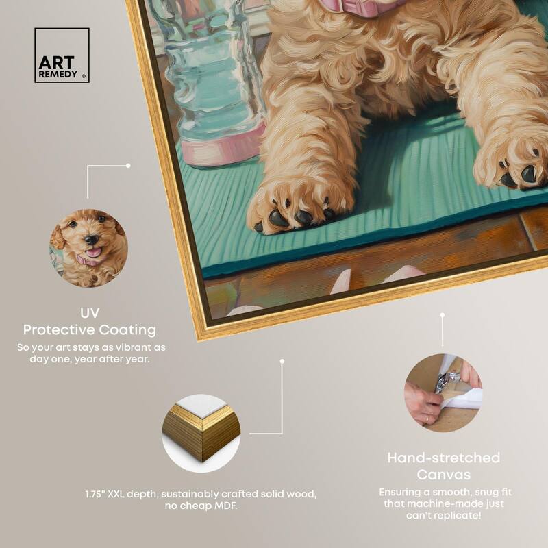 Goldendoodle Dainty Yoga Canvas by Art Remedy