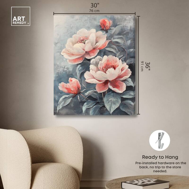 Blush Peony Canvas by Art Remedy, Gallery Wrapped