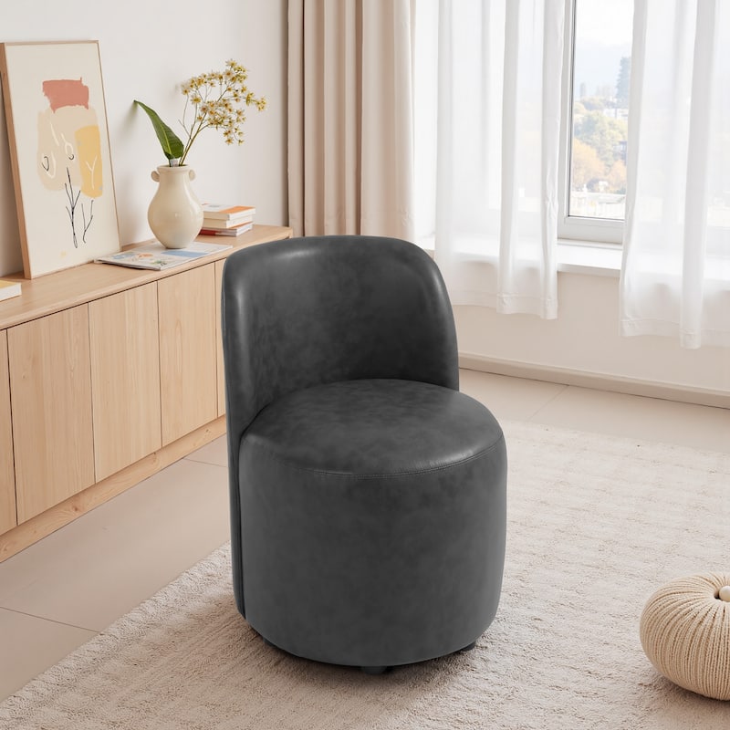 UIXE Luxury Upholstered Dining Chairs Dining Room Kitchen Side Chair - Black-Leather