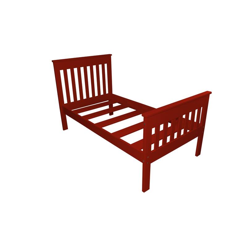 Twin Harmony Solid Pine Bed - Tractor Red