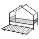 preview thumbnail 54 of 52, Metal House Bed with Twin Size Trundle, Twin/Full Size Playhouse Bed Montessori Bed with Roof Design for Kids Bedroom