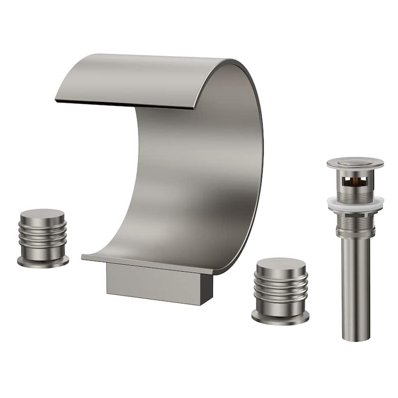 GRANDJOY High Arc Waterfall Widespread Bathroom Sink Faucet