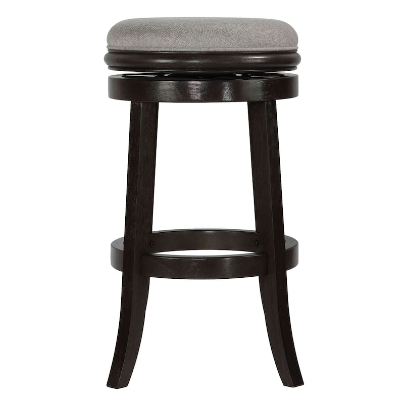 Cortesi Home Clyffe Grey Backless Solid Wood Swivel Stool