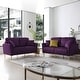 preview thumbnail 28 of 51, 2 Piece Living Room Sofa Set, Velvet Upholstered, Solid Manufactured Frame, Reversible Cushions, Metal Feet, Flared Armrests